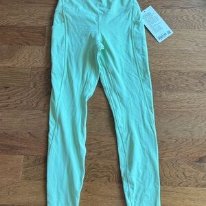Lululemon Green Leggings with High-Rise Waistband